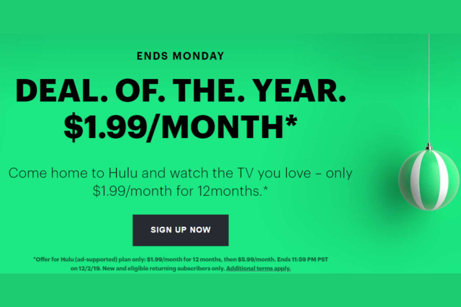 Hulu $1.99 Promo Code