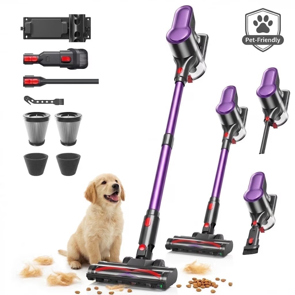 Cordless Vacuum Cleaner, 500W, 45KPa, 50 Mins, Pet Hair