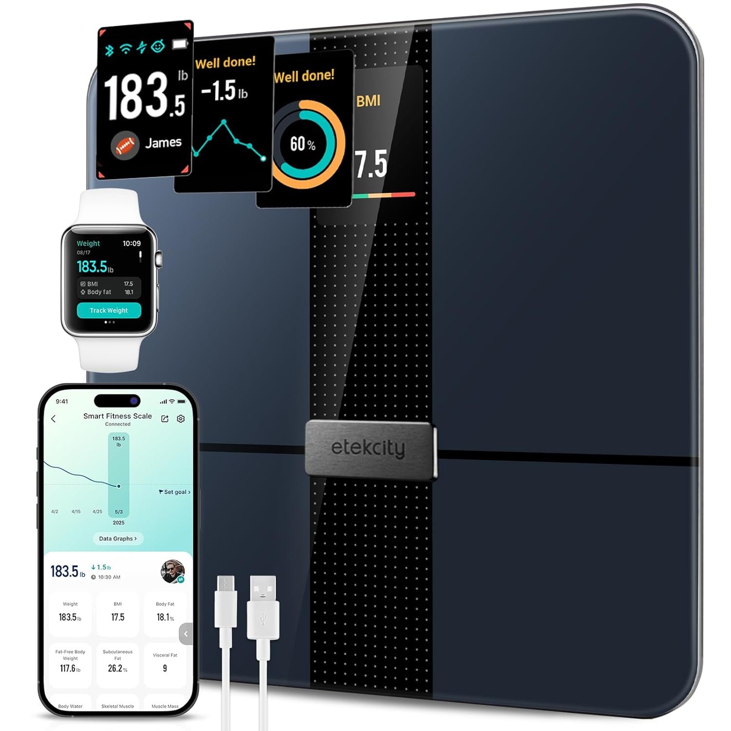 Etekcity Smart Scale for Body Weight, BMI and Body Fat