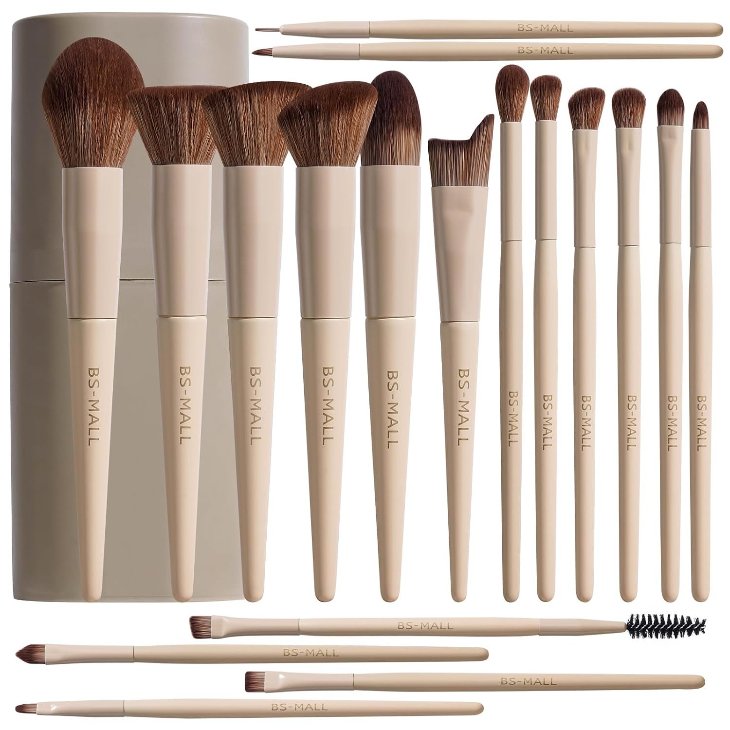 Professional Makeup Brush Set with Travel Case 18 Pcs for Makeup Artists