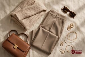 Closure London discount guide 2026 — premium streetwear clothing flat lay with sweater and trousers