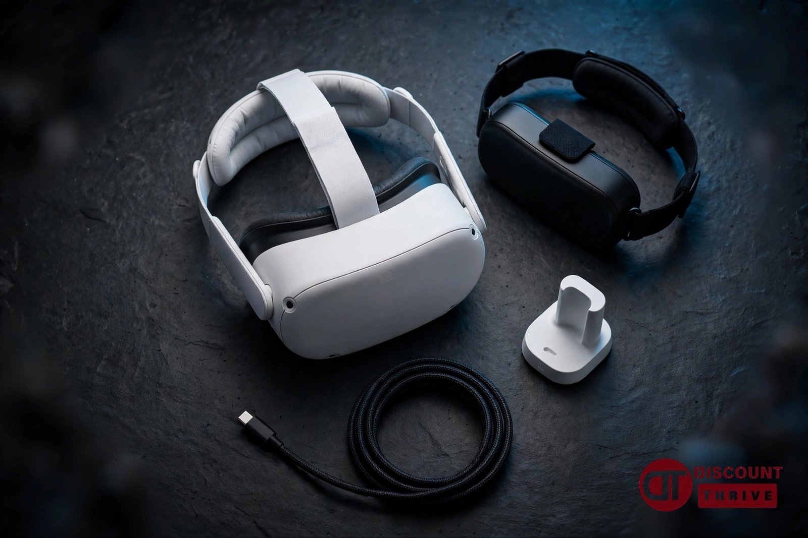 KIWI design VR accessories — Meta Quest head strap, battery strap, charging stand and link cable (KIWI design discount code guide)