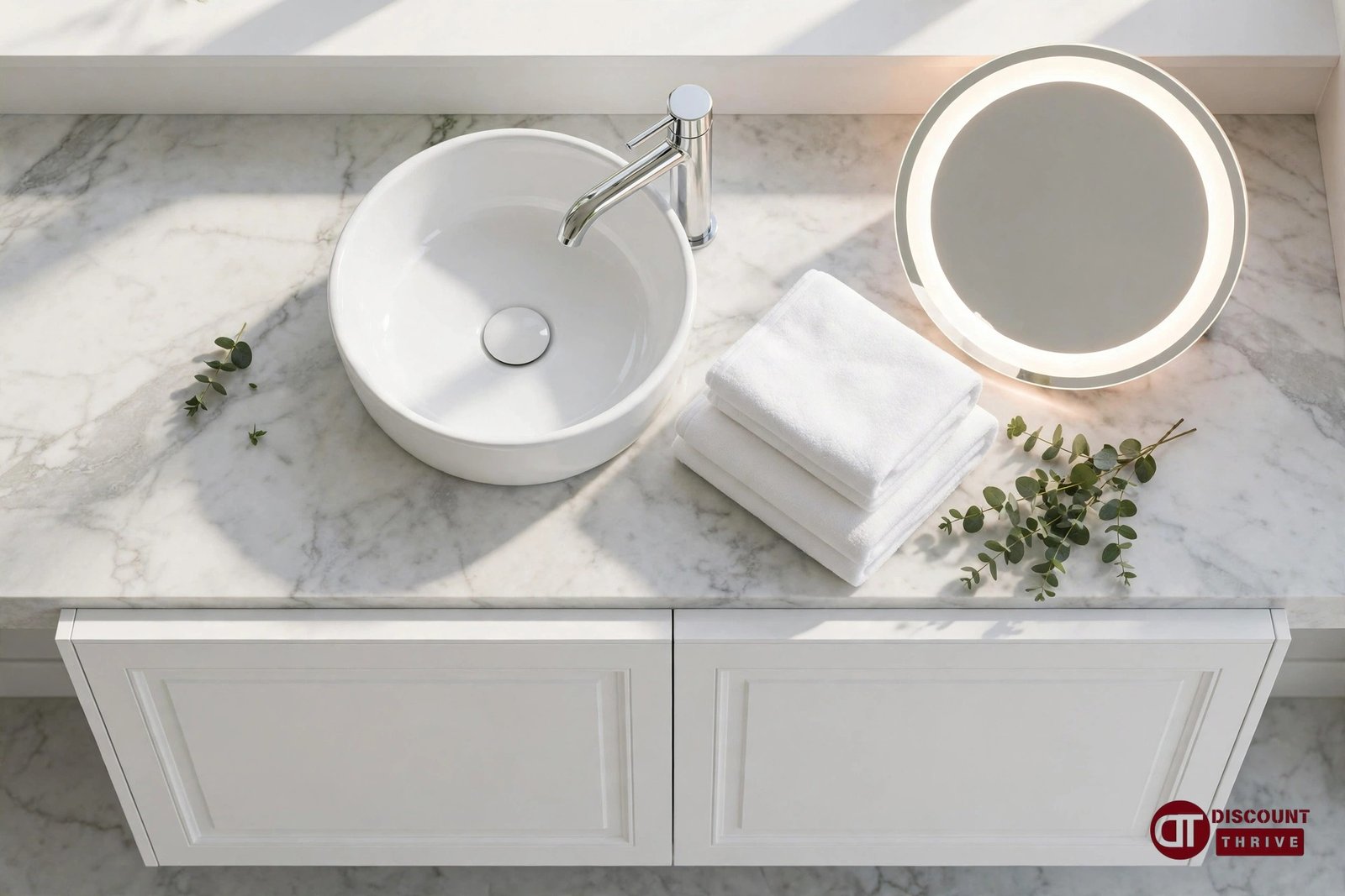 Code promo Salledebain Online : meuble de salle de bain moderne avec vasque et miroir LED