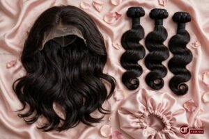 UNice discount code guide featured image — UNice human hair wigs and bundles flat-lay