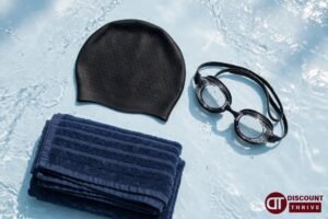 Hammer Head Swim Caps Rabattcode 2026 schützende Badekappe mit Wabenpolsterung Schwimmbrille Handtuch
